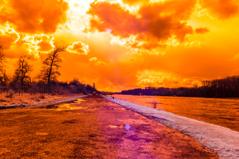 Infrarotaufnahme am Rheinufer